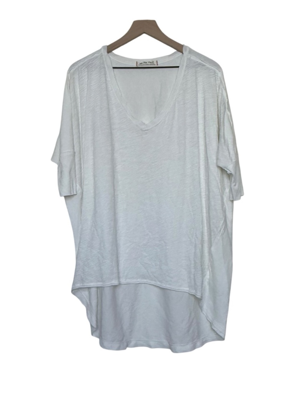 Free People We the Free XS Catch Waves Oversized Knit Tee White Flowy